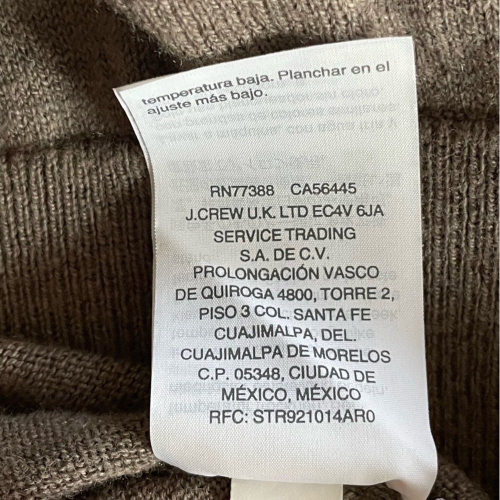 J. Crew MERCANTILE Men's brown tan Zip Mock-Neck Sweater NORMCORE Size: Large - Picture 7 of 7